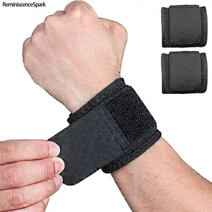 2 Pack Adjustable Wrist Brace Wrist Support – Highly Elastic Wrist Straps for Fitness, Weightlifting & Gym Workouts, Black Comfortable Sports Wrist Wrap for Strength Training & Daily Exercise