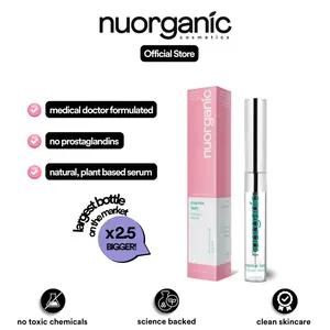 nuorganic Eyelash Growth Serum 8ML to Grow Thicker, Longer Lashes, Developed by Anti-Aging Scientists, Clean Formulation, No Prostaglandins, 8ML, Skin Care