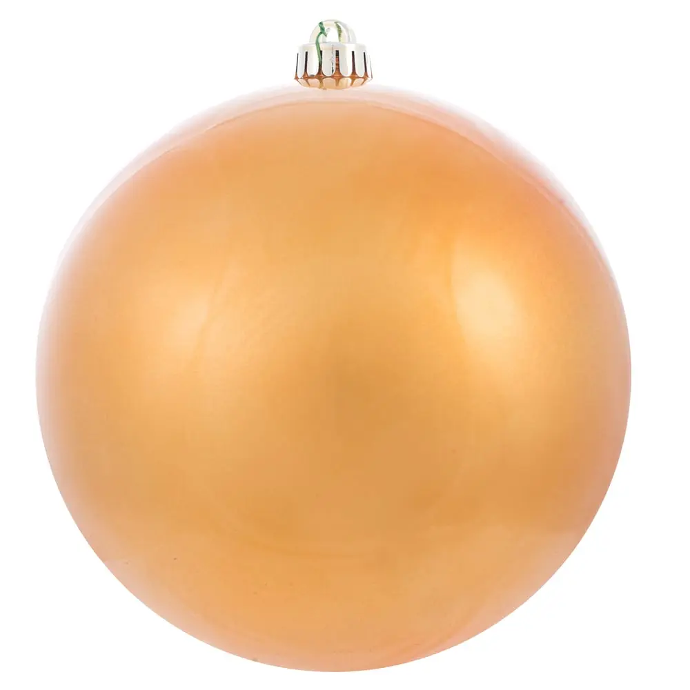 212 MAIN 8 in. UV-Drilled Plastic Candy Ball Ornament, Copper & Gold, Christmas Decoration, Home Decor Ornament, Room Accent Piece, Room Decoration Ornaments