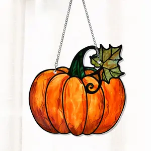 Pumpkin Halloween Acrylic Window Hanging, Pumpkin Suncatcher Ornament, Gothic Home Decor, Gift for Pumpkin Lovers, Halloween Gift