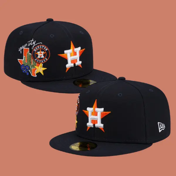 New Era Houston Astros Cap Official Team Style Hat 59FIFTY Fitted Baseball Collection