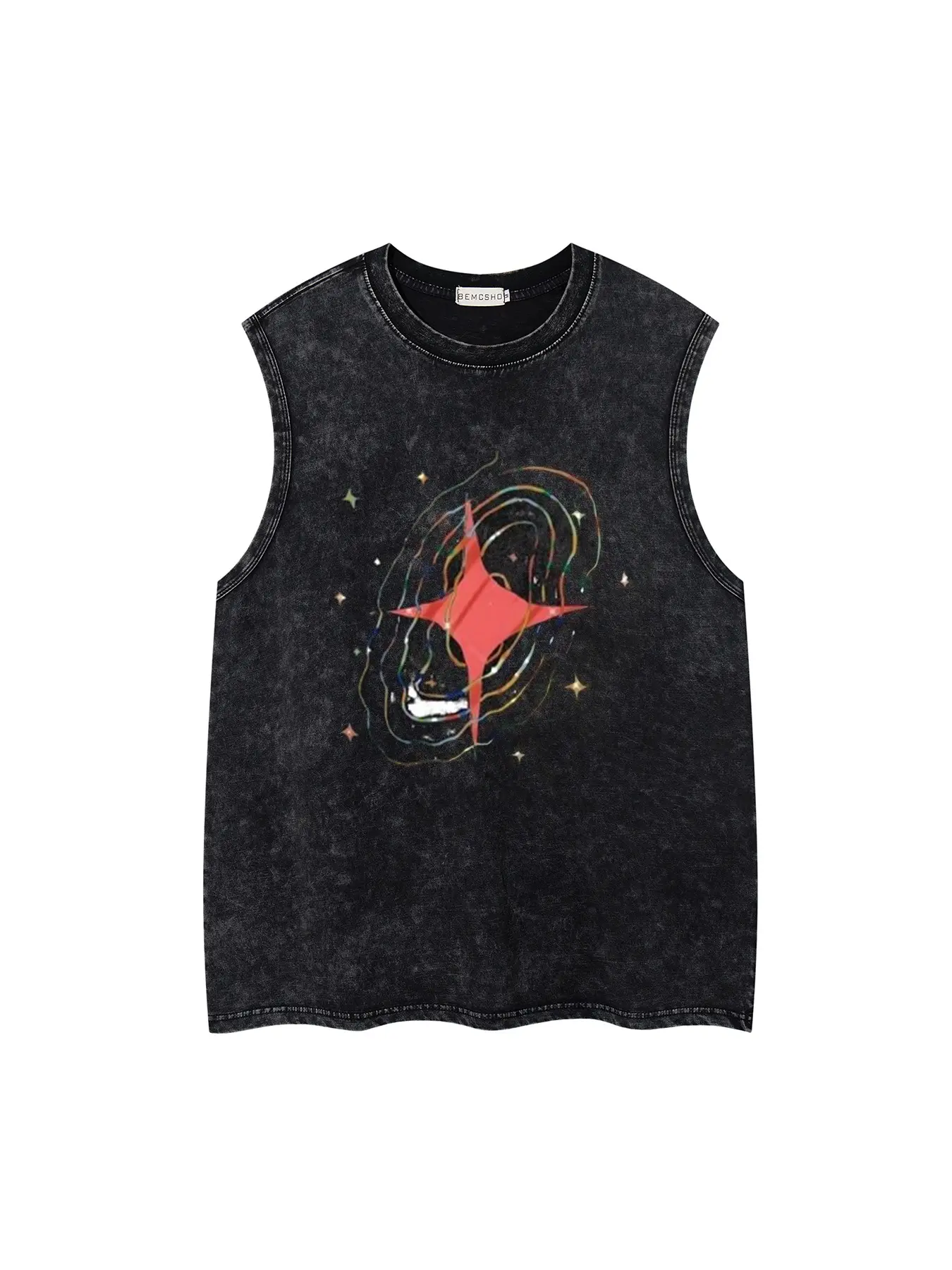 Men Women Summer Graphic Tee Sleeveless Fitted Casual Streetwear Fashion Top Sleeveless Printed, Trendy Comfortable Daily Wear