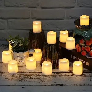 12/24 Pack LED Flameless Candles for Holiday Decor, Creative Warm Tea Lights with Batteries, Halloween & Christmas Candle Lights