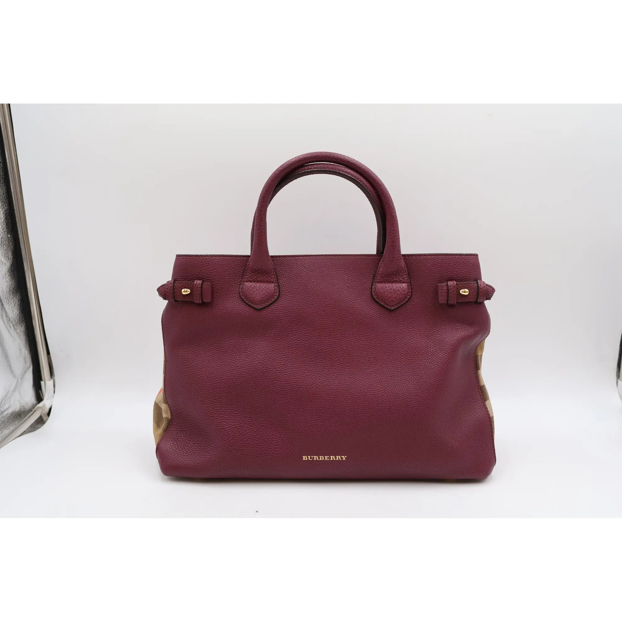 Pre-owned BURBERRY leather Tote Bags Medium Banner Tote Bag(BL0947)