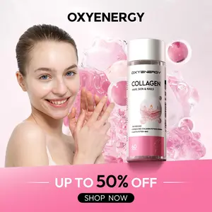 【LIVE 】Oxyenergy Collagen Beauty Capsules for Skin Hair & Nails Dual Peptides Marine Collagen 60 Capsules Bottle US Healthcare Dietary Supplement Edible Fitness  Collagen