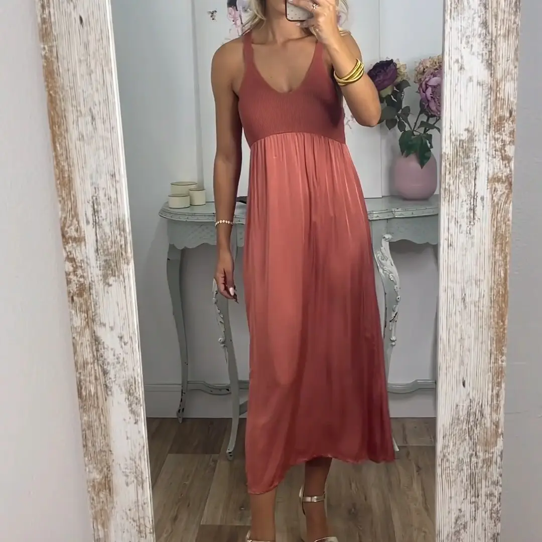 summer maxi dress flowy Chic in Pleats: Women's Sleeveless Pleated Semi-Formal Dress – Canary Houze main image 0