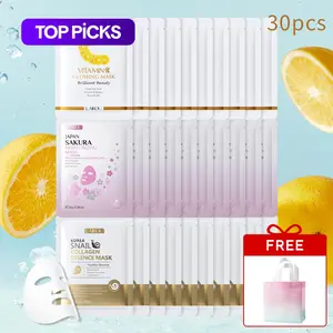 Moisturizing Facial Mask Set, 30pcs/set Hydrating Facial Mask with Free Gift Bag, Moisturizing Sheet Mask Facial Skin Care Product for Women & Men, Moisturizer Hydrating Mask