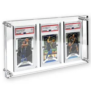Casemon Premium Acrylic 3 PSA Card Display Frame W/ Wall Mounts Invincible Card