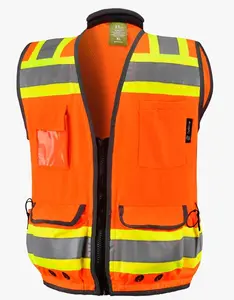 Orange Class 2 Heavy Duty Two Tone Engineer Vest