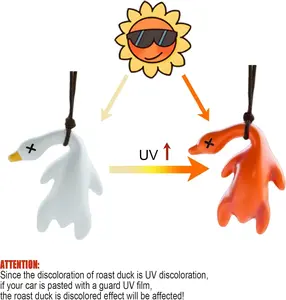UV Color Changing Duck Decor, Sunscreen Effect Testing Reminder Pendant, Creative Car Accessories Interior Ornament for Car Bicycle Outdoor