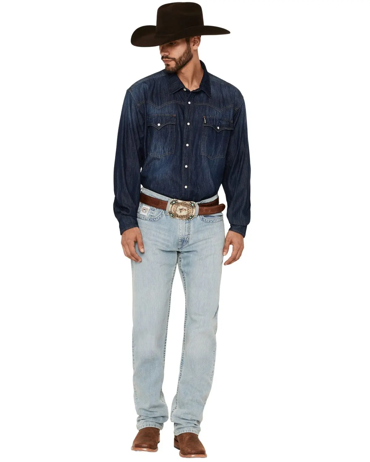Cinch Men's Men'S White Label Light Wash Relaxed Straight Leg Stretch Denim - Mb92834064