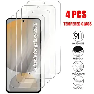 4 Pcs 9H Full Coverage Screen Protectors, Smartphone Screen Protector, Suitable for Samsung A14 A15 A24 A25 A34 A35 A51 A52 A53 A54 Anti-scratch Mobile Phone Tempered Glass Protective Film Suitable for Galaxy S25 FE