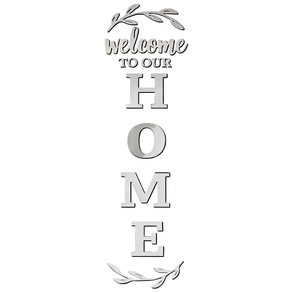 1Set Acrylic Mirror Wall Decor Home Sign for Living Room Entryway, Large Self-Adhesive Wall Letters Stickers, Modern DIY Art Mural for Above Door Decoration