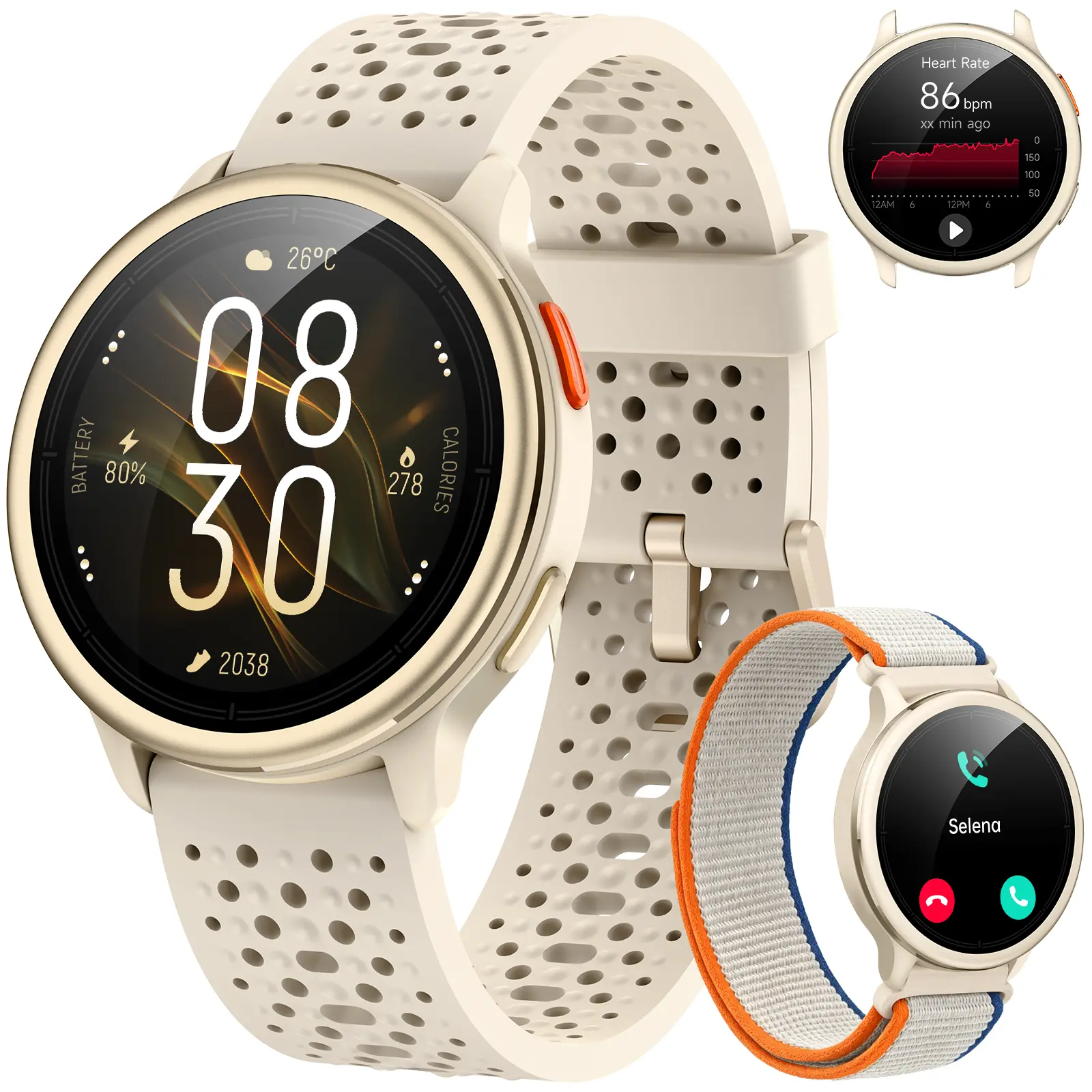 FANY AR-02 AI Smart Watch for Women/Men, Answer/Make Call, 1.27" AMOLED Ultra-HD Screen Smartwatch for iPhone & Android, 3ATM Waterproof Fitness Tracker with Heart Rate/Sleep/SpO2 Monitor, 120+ Sport Modes, 2 Bands2026 Smartphone sohochic