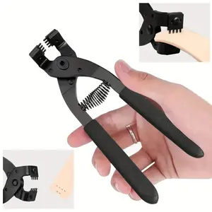 4 Prong Faux Leather Hole Punch Pliers Precision Craft Tool for Belts Straps DIY Projects Handheld Leatherworking Accessory Durable Adjustable Punching Tool for Sewing and Crafting