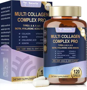 Totaria 18-in-1 Collagen Pro with Hyaluronic Acid, Keratin, Biotin, VIT A C & E for Skin, Hair, Nails, Joint & Beauty - 120 Caps for Women & Men