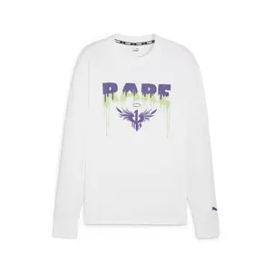 PUMA Mens Melo X Toxic Crew Neck Long Sleeve Basketball Casual Tops Casual - White