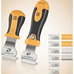 Heavy-Duty Cleaning Scraper Tool |   Extendable Handle Design with 10 Replacement Blades - Glass Scraper, Paint Remover, Oven Cleaner, Multi-Surface Scraper - Durable, Rust-Resistant, Ergonomic Grip