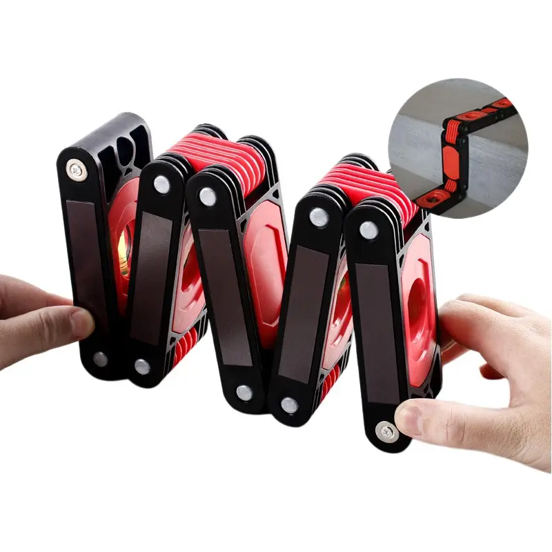 Folding Magnetic Level Tool Universal Portable High Accuracy Multi-Angle Measuring Level Bubble for Home DIY Woodworking Renovation Full Scenes Use Scale