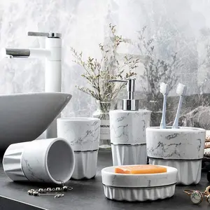 Marble Ceramic Bathroom Set