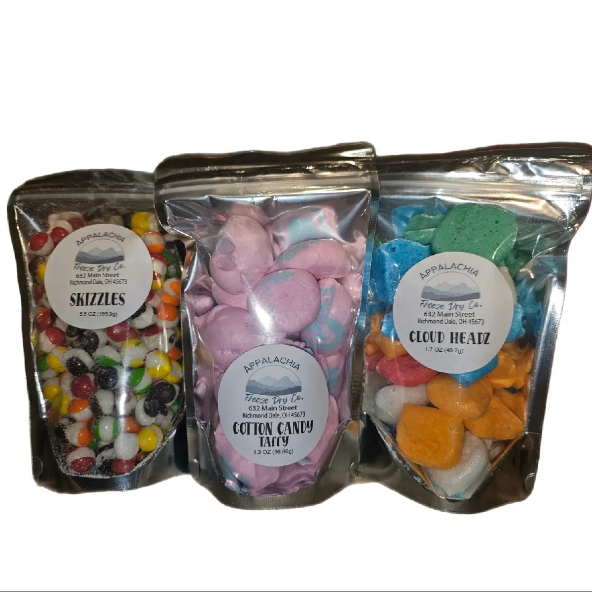 Cotton Candy Taffy, Cloud Headz, Skizzles Freeze Dry Candy Combo