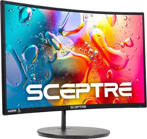 Sceptre Curved 24-Inch Gaming Monitor 1080P R1500 98% Srgb HDMI X2 VGA Build-In Speakers, VESA Wall Mount Machine Black (C248W-1920RN Series)