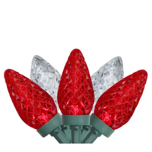 Northlight 100ct Faceted LED Christmas Lights 6 6' Green Wire
