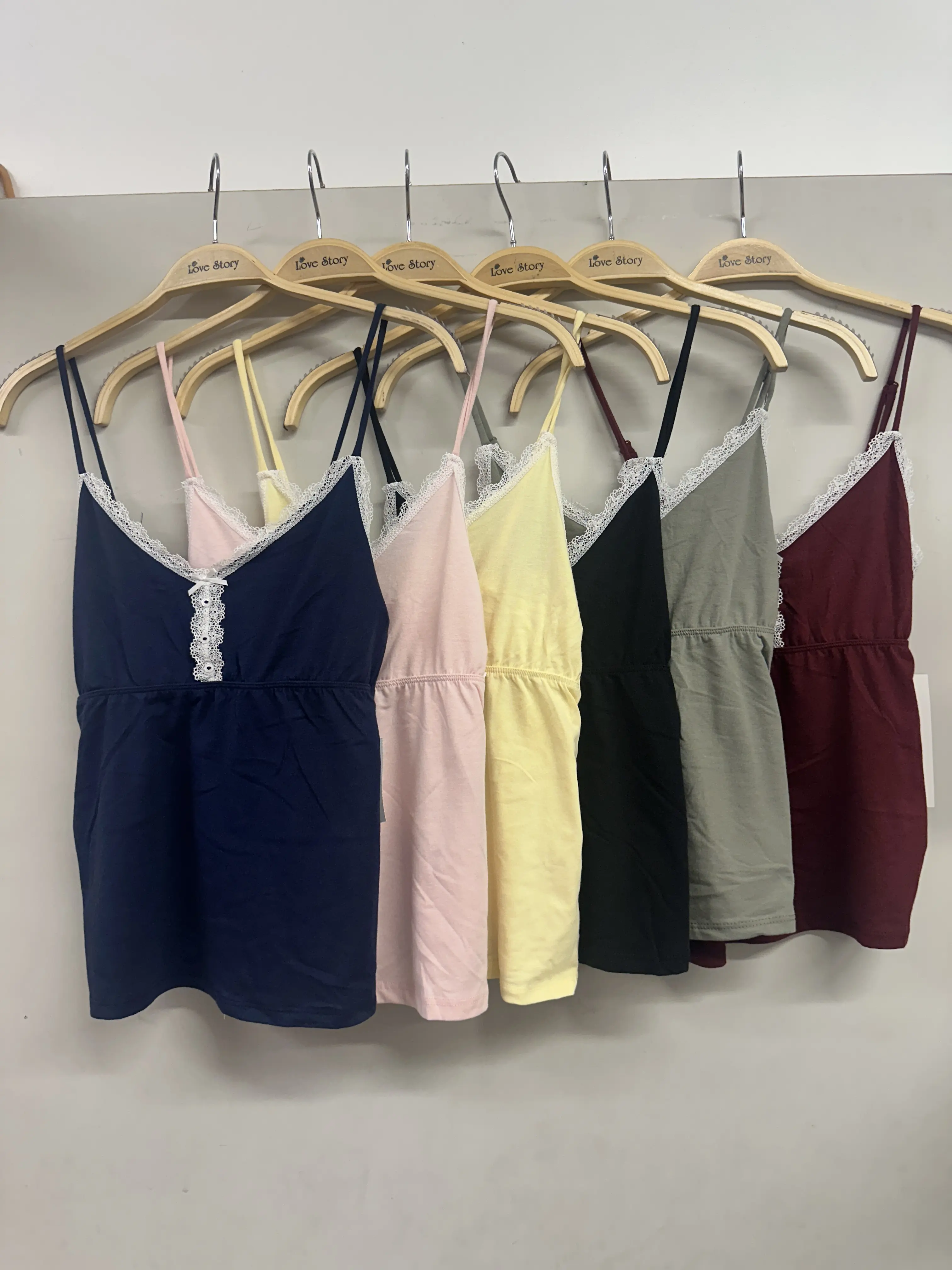 Women's Lace Trim Cami Tank Top | Adjustable Spaghetti Strap Cotton Camisole
