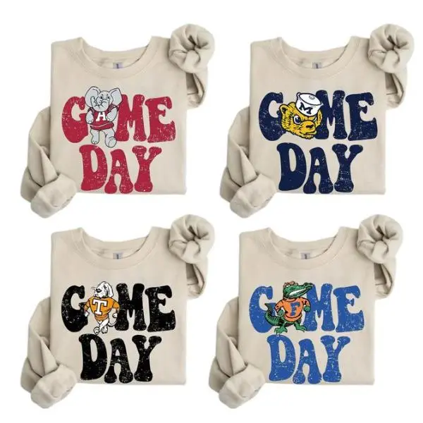 College Game Day Sweatshirt, Retro All Teams College Football Crewneck, Vintage College Sports Fan Pullover, Unisex Game Day Outfit, Gift for Men and Women Fans