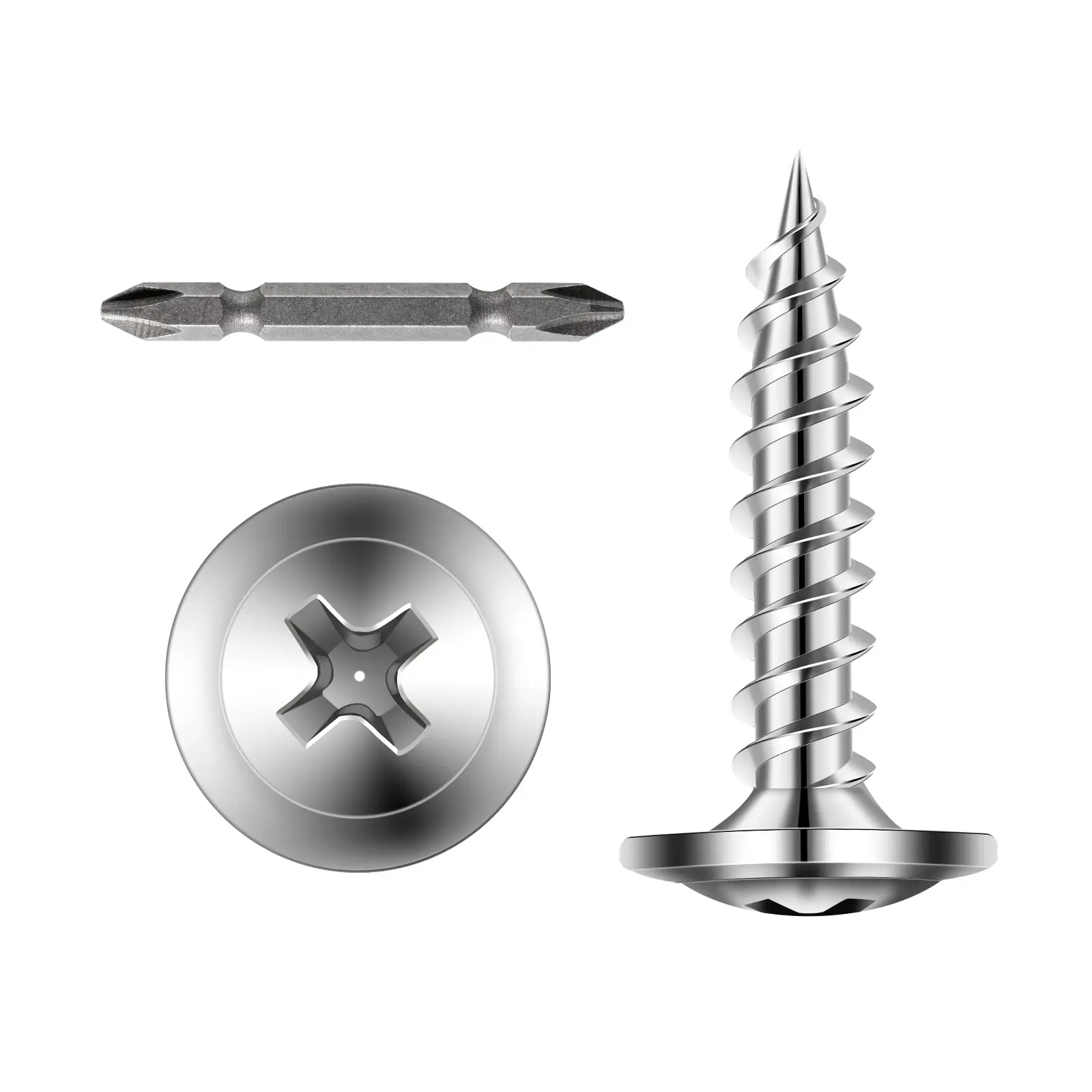【Summerfinds】VEOR Screws,#8 x 3/4 inch Length Self Drilling Drywall to Wood ScrewAll Purpose High-Hardness Stainless Steel Wall Anchors with a Phillips Drill BitCross Slot for Home Renovation(300 per Box)