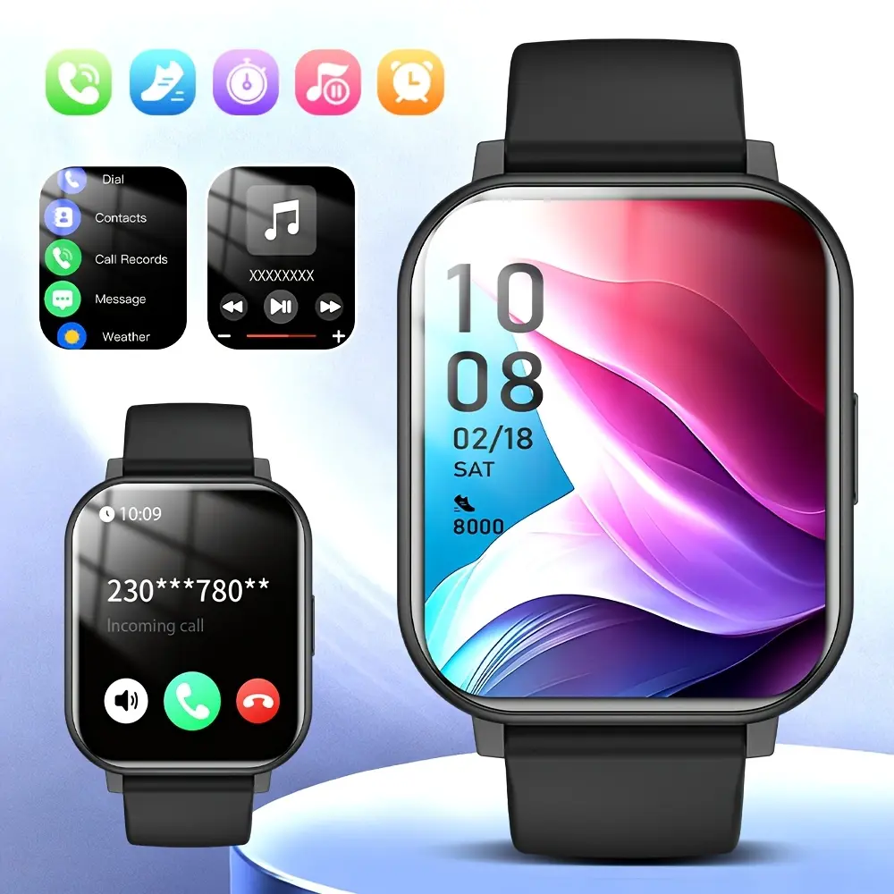 2026 new smart watch, Smartwatches, suitable for men and women, supports wireless calls, multiple sports modes, extensive notifications, remote photography, music playback, compatible with Iphone and Android