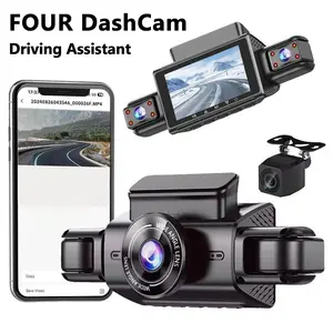 1080P HD Dash Cam 4 Channel WiFi, 360° Full Coverage Car Camera with Night Vision, G-Sensor, 24/7 Parking Mode & Loop Recording - for Driving Safety, Accident Evidence, Front/Rear/Inside/Outside Surveillance, Wifi Car Dashcam