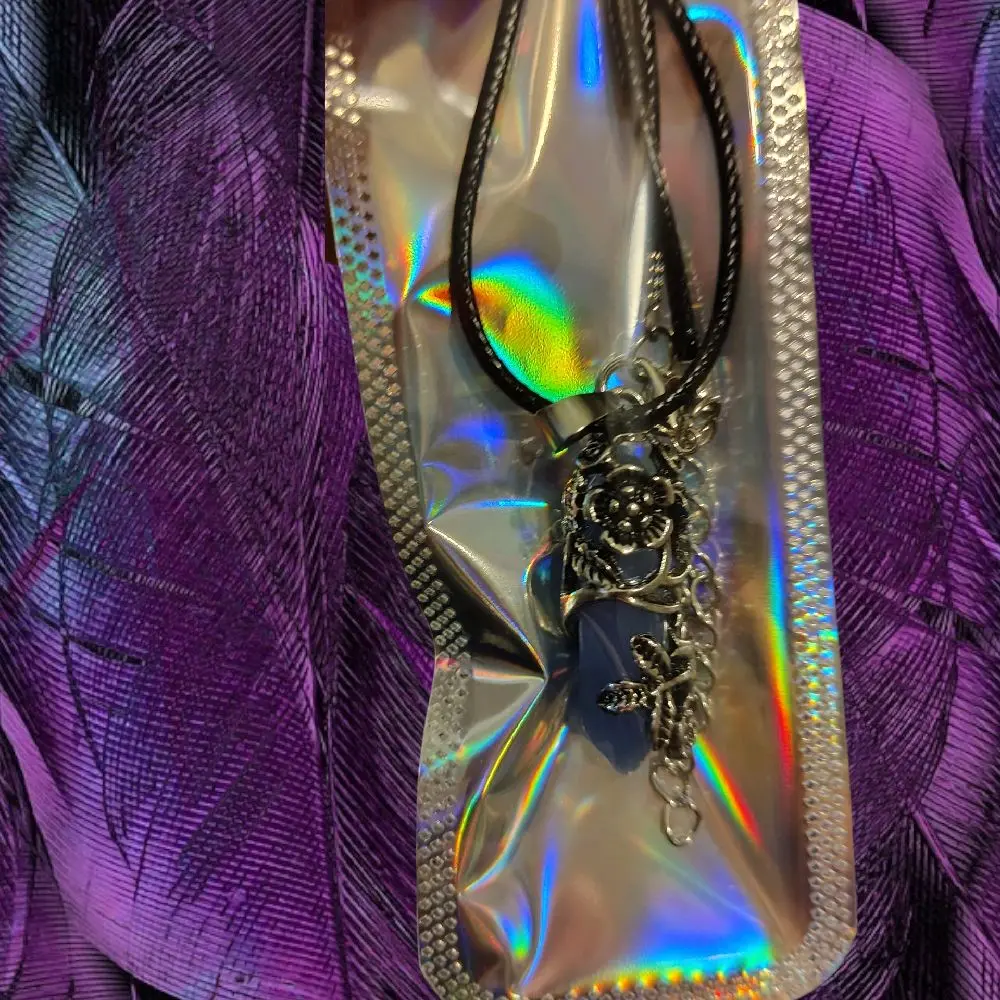 Light Purple Crystal Necklace with Floral Design and Elegant Chain for Women