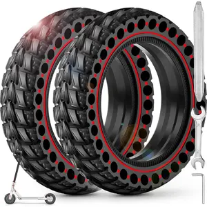 2PCS Upgrade 50/75-6.1 Electric Scooter Solid Tires, 8.5x2.0 Tires Tubeless for Gotrax GXL V2/XR/APEX, 8 1/2 x2 Tire Replacement for Hiboy S2, Xiaomi 3 Lite/3/Pro 2/1s/M365 (Red)