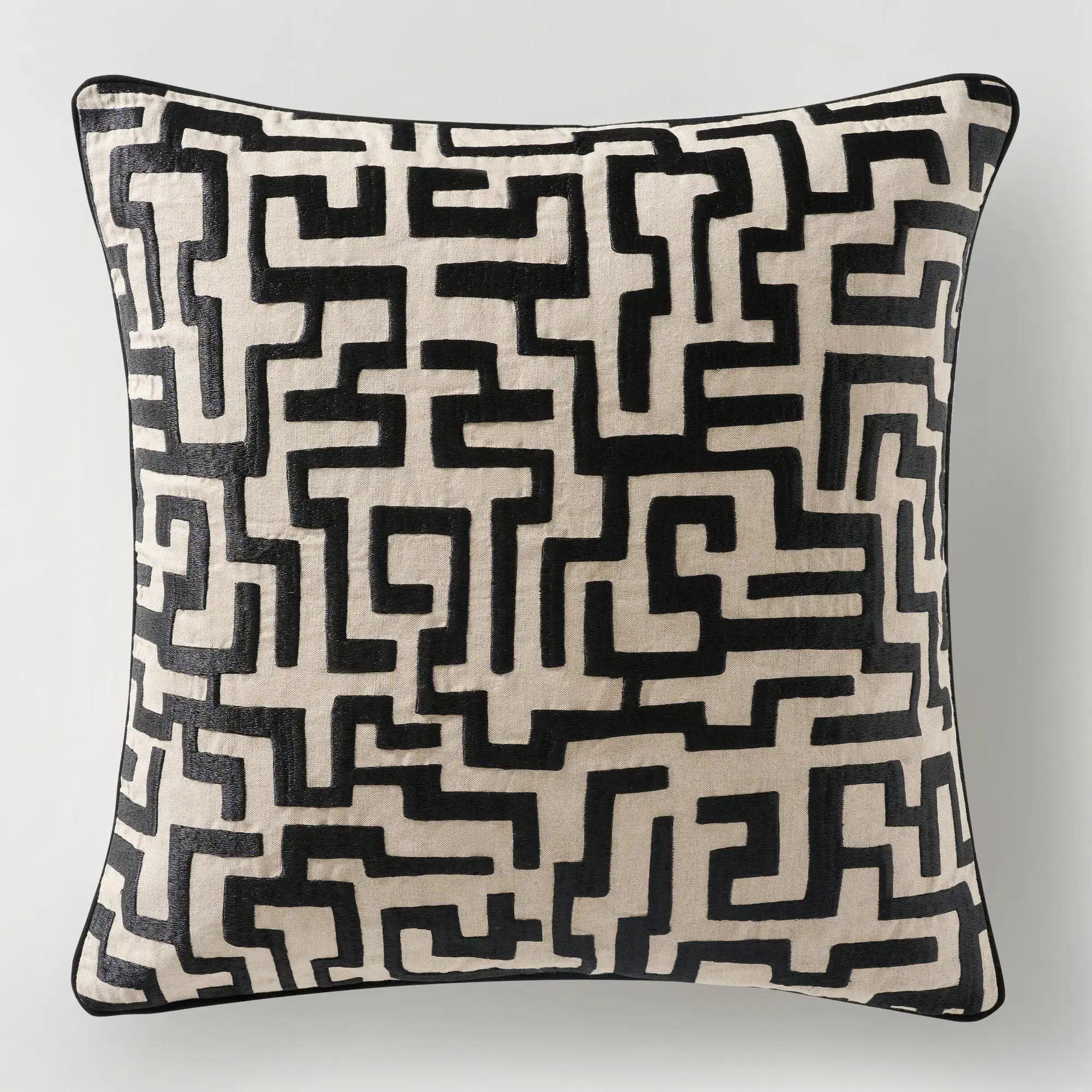 Z Gallerie Mod Maze Woven Standard Pillow, 22in - Black & Gold, Woven Standard Pillows