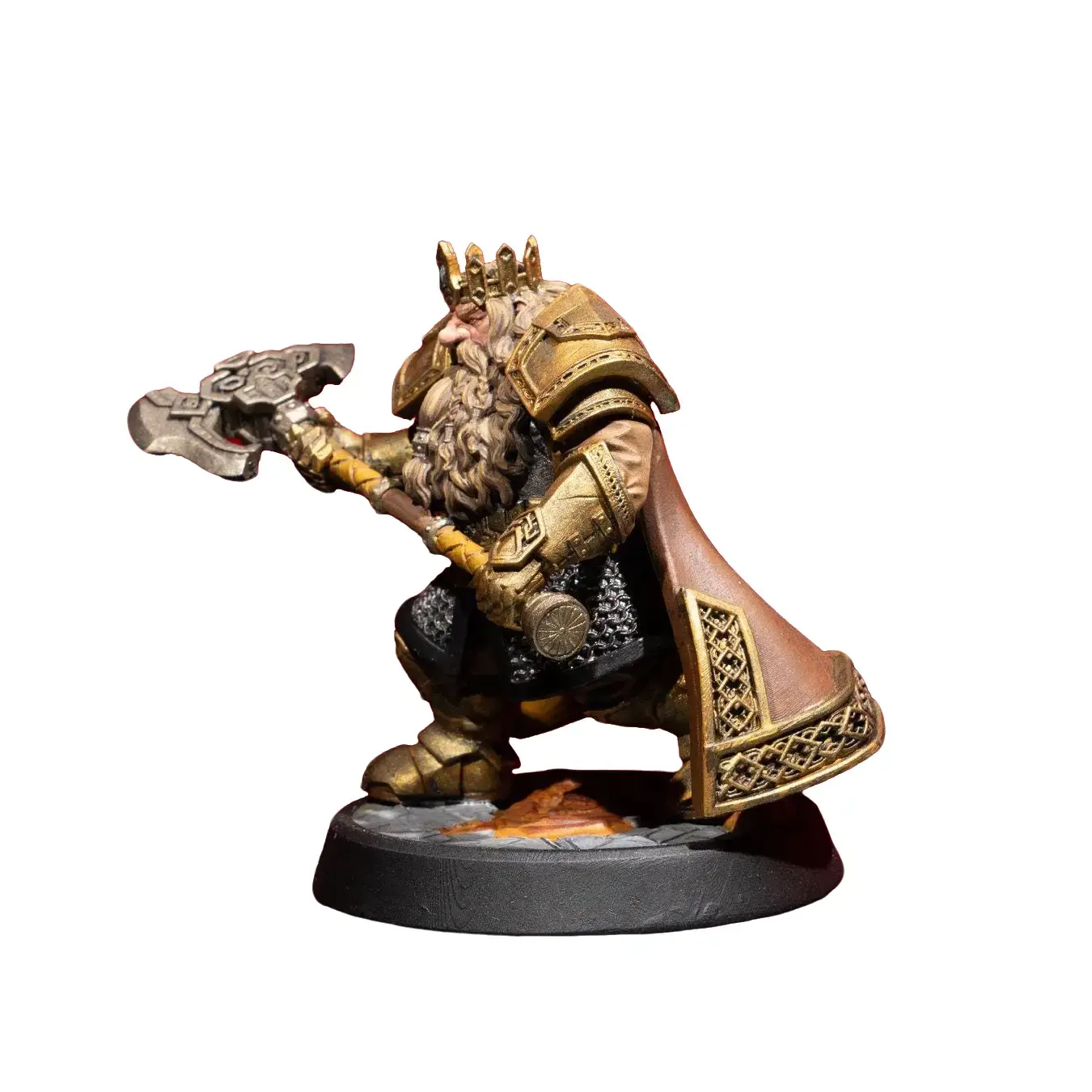 3D-Printed Resin Dwarven King Minifigure - Ice and Fire Series, Dungeons and Dragons, High-Detail RPG Hero, Royal Armor, Iconic Fantasy Sword Replica Miniatures, Unpainted Collectible Edition Miniatures, Tabletop Game Decor
