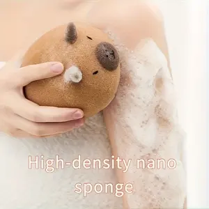 Cute Capybara Bath Sponge - Soft & Fluffy Nano Foam Sponge for Gentle Exfoliation & Spa-Like Shower! Perfect Relaxing Gift Idea, Durable Bath Accessory for Body Care.