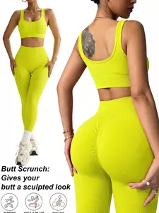 1pcs new yoga high-elastic vest high-waist butt-lifting shorts set