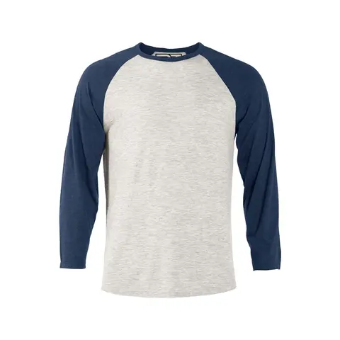 Heather Raglan T-Shirt - Oatmeal & Navy