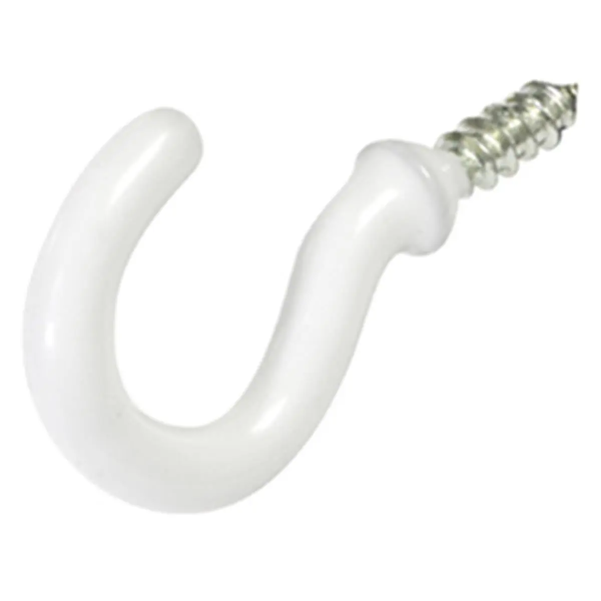 212 MAIN Wooden Cup Hooks, 1.25 in. White Wood Vinyl Hand-Install Fasteners, Wall-Mounted Home Storage Organizer Hooks, Pack of 4, Wall Mounted Storage