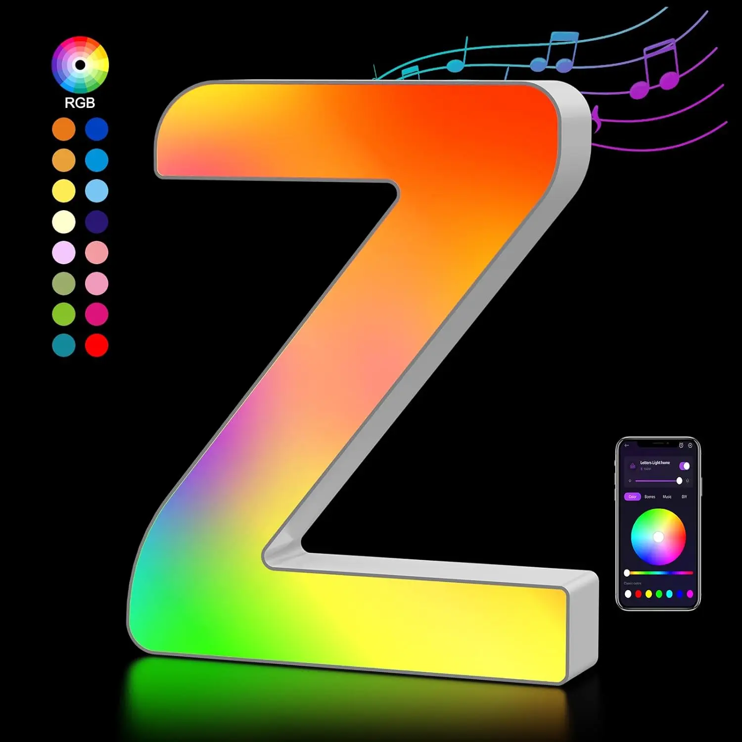 Light Up Letters LED Letter - Bedroom Lighted Colorful Alphabet Letter Music Sync Color Change - Christmas Birthday Gifts for Girl - Teen Girls Room Decor Gifts Party Home Wall Bedroom Decor