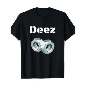 Ootd T Shirt 100% Cotton Funny "Deez Nuts" Graphic T-Shirt, Casual Crew Neck Short Sleeve Tee with Geometric Design