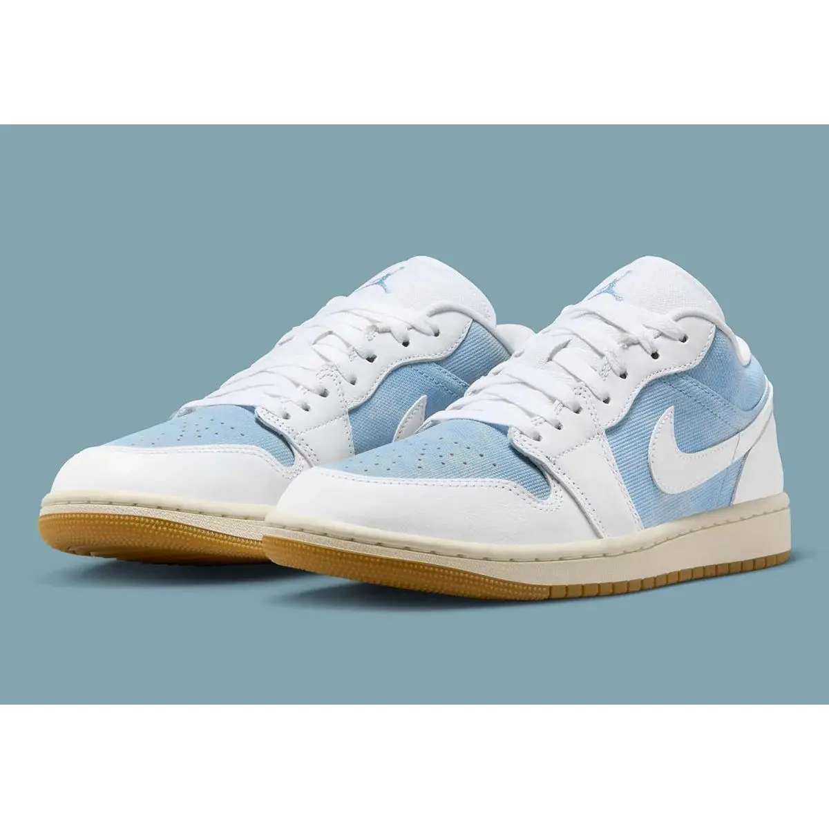 Women's Air Jordan 1 Low "Denim" HQ2004-400 Fashion Athletic Sneaker Blue Jean