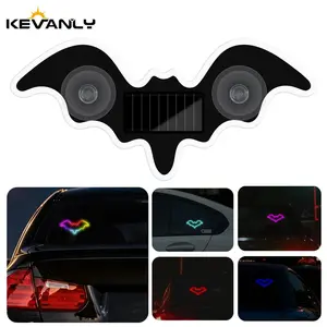 Bat-shaped Universal Solar Power Atmosphere Light Dynamic Gradient LED Fit Car Interior Ambient Light Decoration Accessory RGB