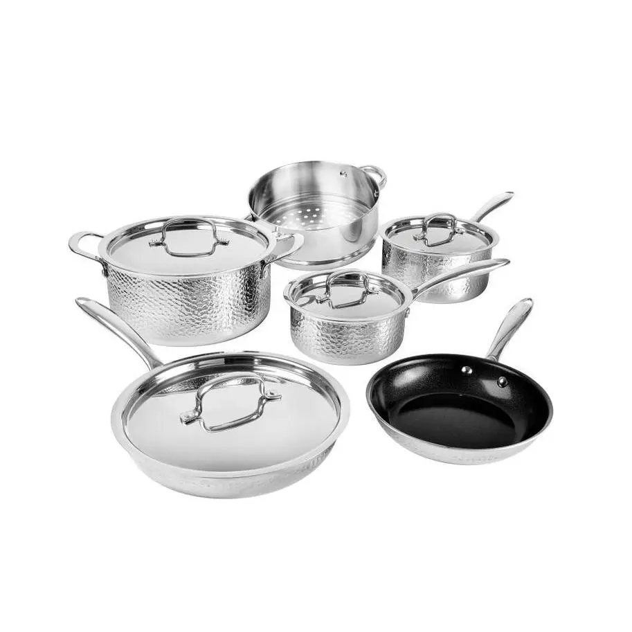 Granitestone Stainless Steel Hammered 10 Piec eCookware Set Granitestone Stainless Steel Hammered 10 Piec eCookware Set
