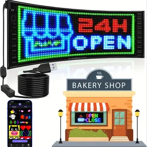 Valentine's Day gift  LED Flexible Pixel Screen, RGB Matrix Pixel Panel, Scrolling Bright Advertising LED Sign, Flexible USB 5V LED Car Sign with Bluetooth App Control; Shop Display Sign, DIY Car Sign, Shop Signage Decoration