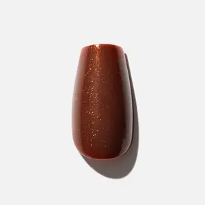 Bronco Brown Coffin Shape - Nailboo Premium Press-On Nails - Ultimate Flex-Comfort Nail Thickness - Multiple Lengths & Designs