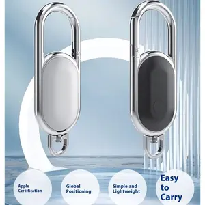 Miroddi Heavy-Duty Metal Keychain Tracker for Apple Find My | Men's GPS Key Locator, Waterproof Steel Carabiner Christmas gifts Map Bluetooth Air Tracker