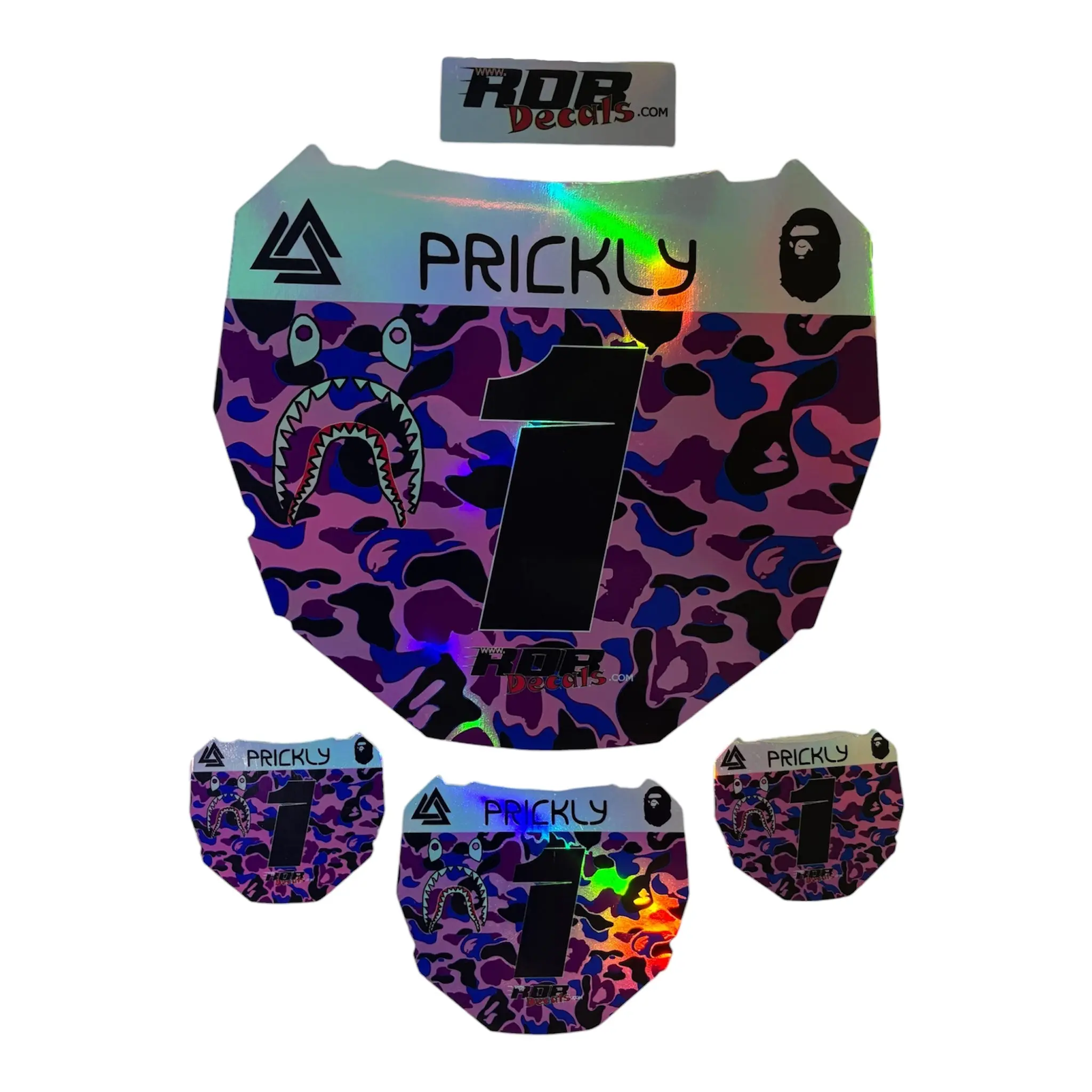 ODI Plate Decal — Purple/ Pink/ Blue Designer Camo (Holographic Chrome)