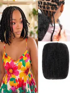 Afro Kinkys Bulk Human Hair for Dreadlocks Extensions, Twist Braiding Afro Kinky Curly Hair for Locs, 30g Natural, 1 Pack
